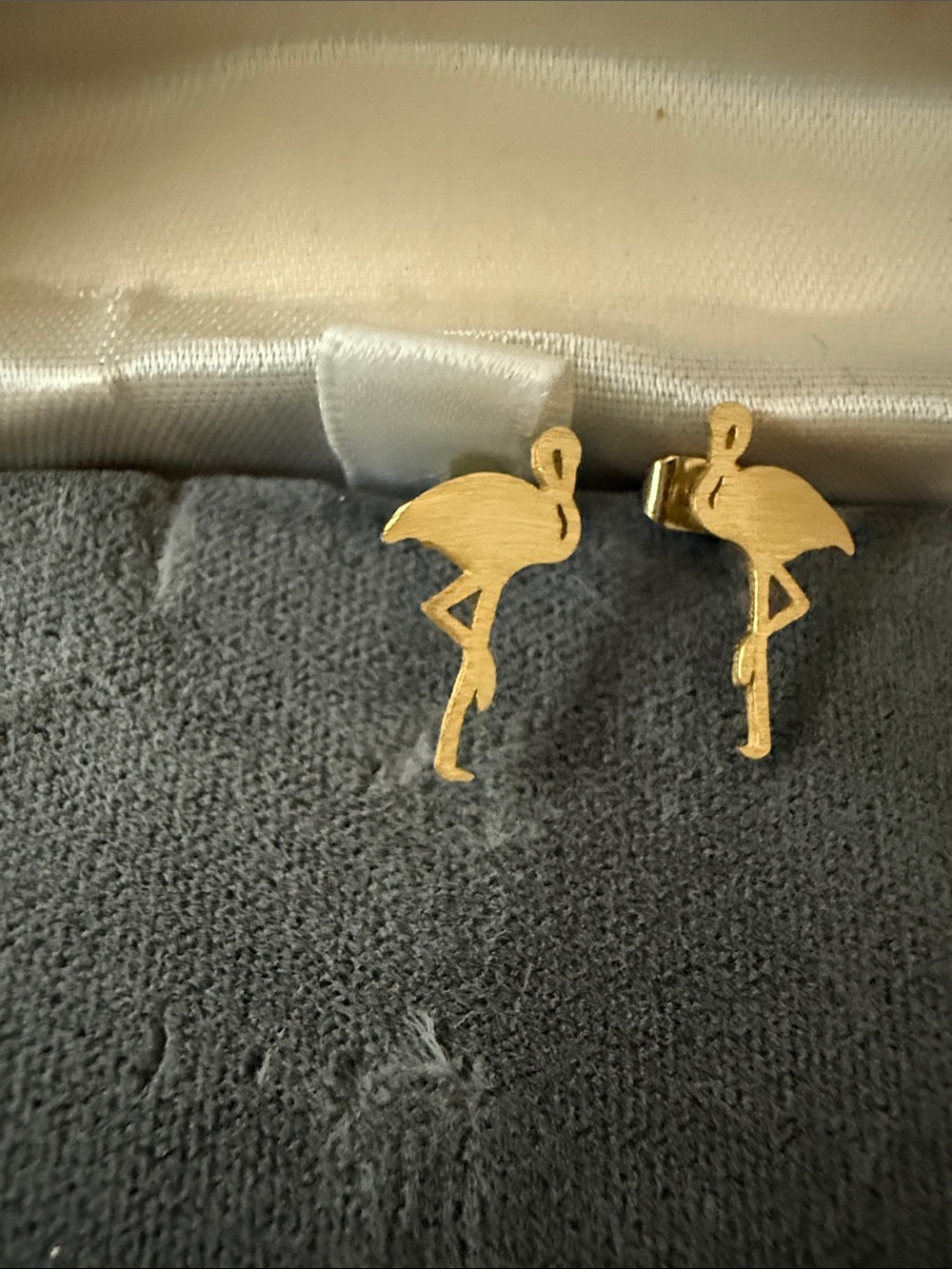 Gold Flamingo Stud Earrings